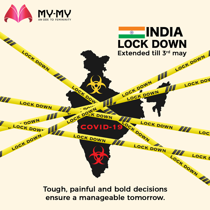 Tough, painful and bold decisions ensure a manageable tomorrow. #Lockdown extended till 3rd may.

#IndiaFightsCorona #Coronavirus #MyMy #MyMyCollection #CoolestCollecton #ExculsiveEnsembles #ExclusiveCollection #Ahmedabad #Gujarat #India