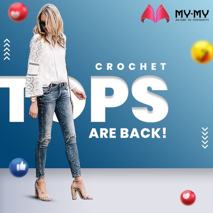 Crochet tops are back in Trend! A white crochet top with ripped jeans and heels is a go-to outfit of the day.

#MyMy #MyMyCollection #Clothing #Fashion #CrochetTop #RippedJeans #Heels #Casual #Style #WomensFashion #ExculsiveEnsembles #ExclusiveCollection #Ahmedabad #Gujarat #India