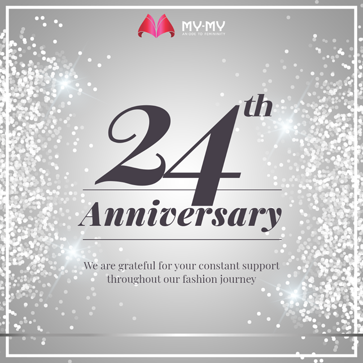 Today, we celebrate our 24th Anniversary, an impeccable journey of growth.

We are thankful and overwhelmed by the tremendous support of our esteemed patrons received through all these years! It has continuously inspired us to serve better and kept us motivated to bring in new fashion trends in the city. 

We are and will always be committed to serving you with latest fashion apparels in the city. 

#24thAnniversary #Anniversary #MyMyAnniversay #MyMy #MyMyCollection #Fashion #FashionDestination #AhmedabadFashion #MyMyShowroom #Ahmedabad #Gujarat #India #SGHighway #CGRoad