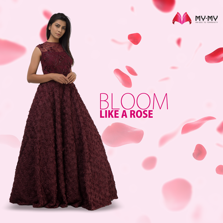 Bloom like a Rose with an attire that is laden with enchanting roses and sheer neckline, inducing a great deal of charm. 

#MyMy #MyMyCollection #Clothing #Fashion #Ethnic #Gown #FestiveGown #EveningGown #Style #WomensFashion #ExculsiveEnsembles #ExclusiveCollection #Ahmedabad #Gujarat #India