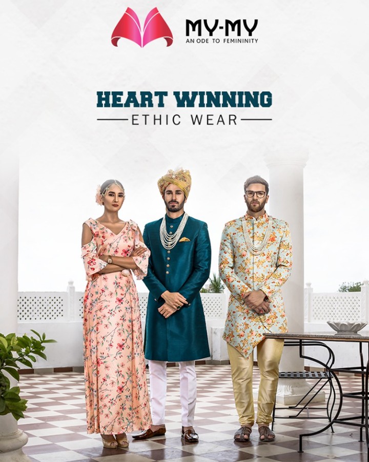 Sharpen your traditional appearance and catch all the glam light by adorning the heart-winning ethnic wears from My-My.

#HeartWinningEthnicWears #BridalCollection #BridesOfIndia #BridalWear #TraditionalWear #FemaleFashion #Ahmedabad #EthnicWear #Elegance #BeautifulDresses #Fashion #Sparkle #Gujarat #India