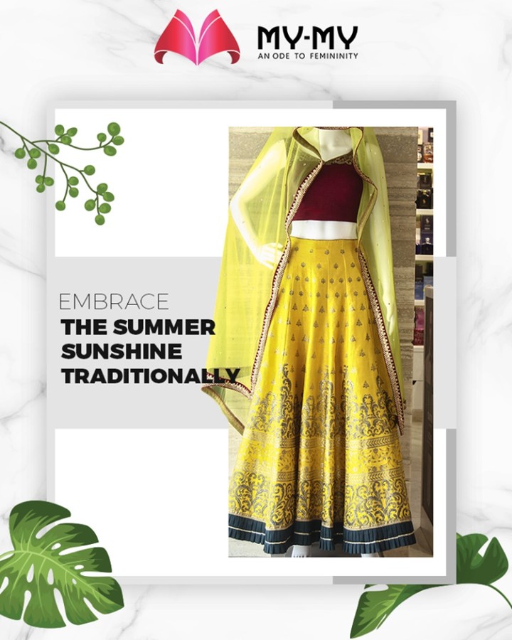 If you are smitten by the majestic look of Indian ethnic traditional wear, then buckle-up to embrace the summer sunshine traditionally with outfits from My-My.

#DroolworthyDesign #TrendingOutfits #AssortedEnsembles #FemaleFashion #SummerColours #SummerWardrobe #Ahmedabad #MYMY #Gujarat #India