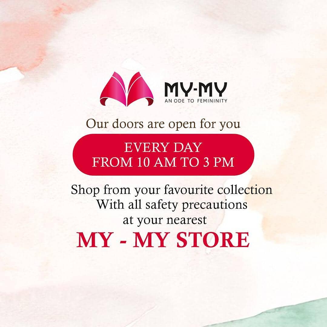 We are now open.

Shop with all safety precautions from 10 AM to 3 PM.

See you at your nearest My-My store.
.
.
.
.
#MyMy #MyMyCollection #reopening #Clothing #Fashion #Outfit #FashionOutfit #summerwear #nightwear #intimatewear #swimwear #cosmetics #swimwearfashion #summeroutfits #Style #fashioninahmedabad 
#ahmedabadclothing #ahmedabadfashion #gujaratfashion #WomensFashion #Ahmedabad #SGHighway #SGRoad #CGRoad #Gujarat